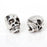 Crofta 10pcs Antique Silver Metal Skull Spacer Beads Fit DIY Charm Bracelet 3.9mm Hole