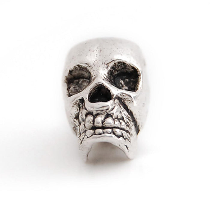 Crofta 10pcs Antique Silver Metal Skull Spacer Beads Fit DIY Charm Bracelet 3.9mm Hole