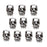 Crofta 10pcs Antique Silver Metal Skull Spacer Beads Fit DIY Charm Bracelet 3.9mm Hole