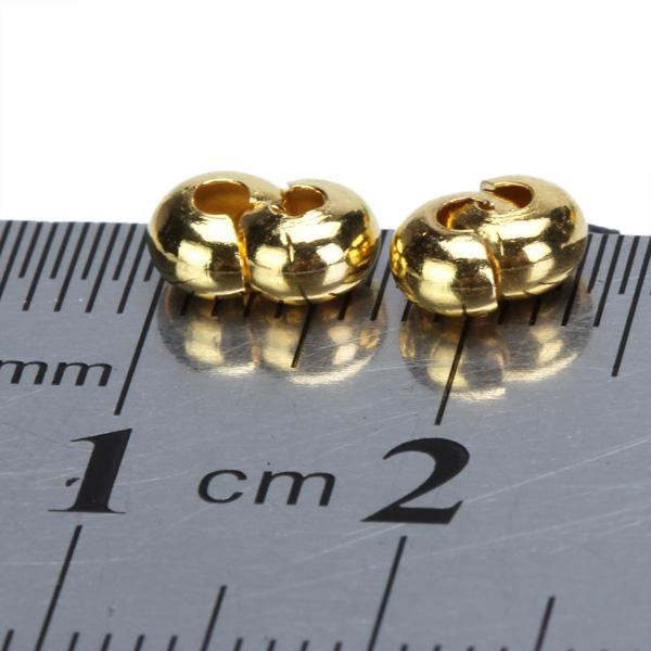 Crofta 100pcs Gold Tone Crimp Covers Beads Jewelry Findings