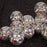 Crofta 10pcs Silver Plated Hollowed Ball Rhinestone Spacer Bead 10mm