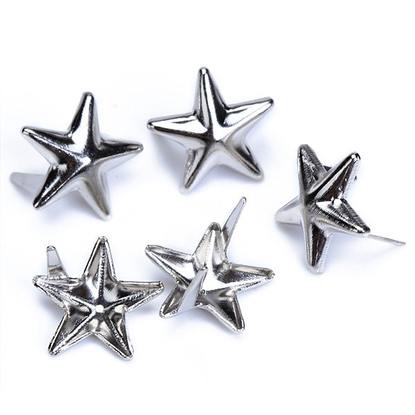 Crofta 100pcs Silver Star Studs Nailheads 9mm