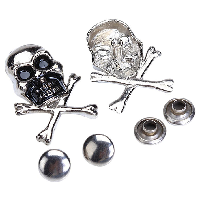 Crofta 10 Sets Skull Crossbones Rivets 25 x 18mm