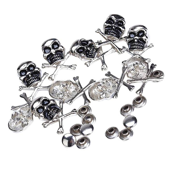 Crofta 10 Sets Skull Crossbones Rivets 25 x 18mm