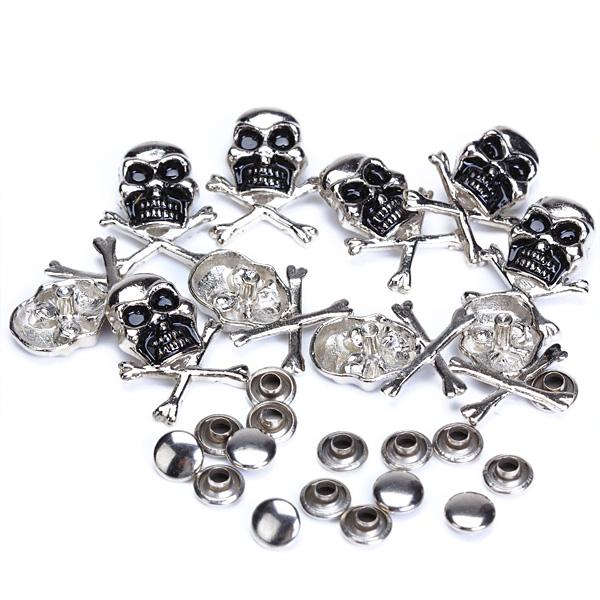 Crofta 10 Sets Skull Crossbones Rivets 25 x 18mm