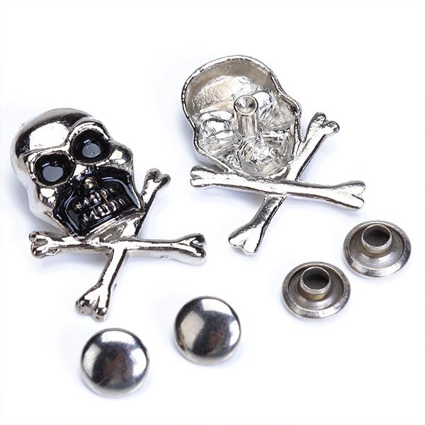 Crofta 10 Sets Skull Crossbones Rivets 25 x 18mm