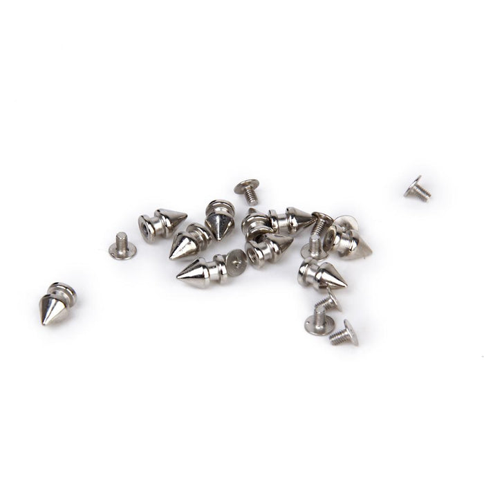 Crofta 10 Sets Cone Screwback Rivet Studs 12mm Silver