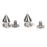 Crofta 10 Sets Cone Screwback Rivet Studs 12mm Silver