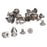 Crofta 10 Sets Cone Screwback Rivet Studs 12mm Silver