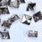 Crofta 100pcs 2 Prongs Pyramid Studs 12mm Silver