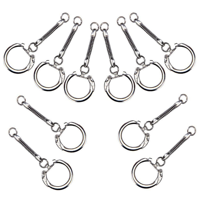 Crofta 10pcs Snake Chain Key Rings Silver