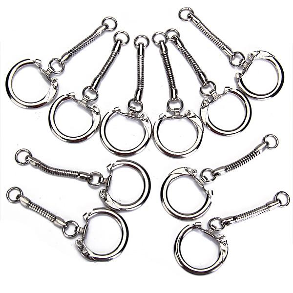 Crofta 10pcs Snake Chain Key Rings Silver