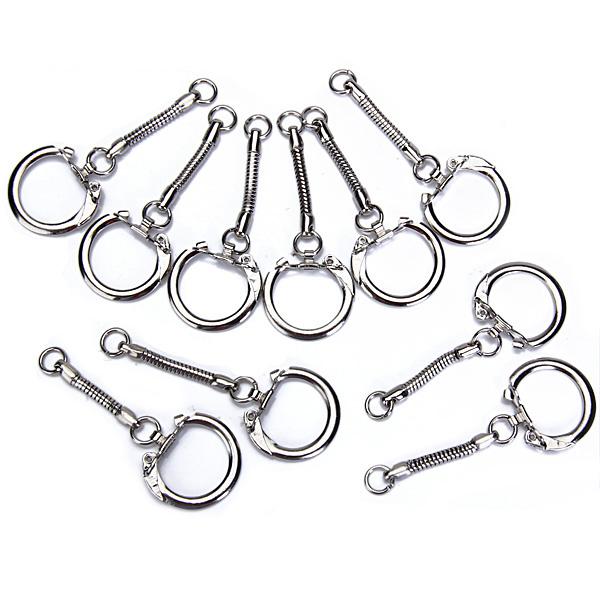 Crofta 10pcs Snake Chain Key Rings Silver