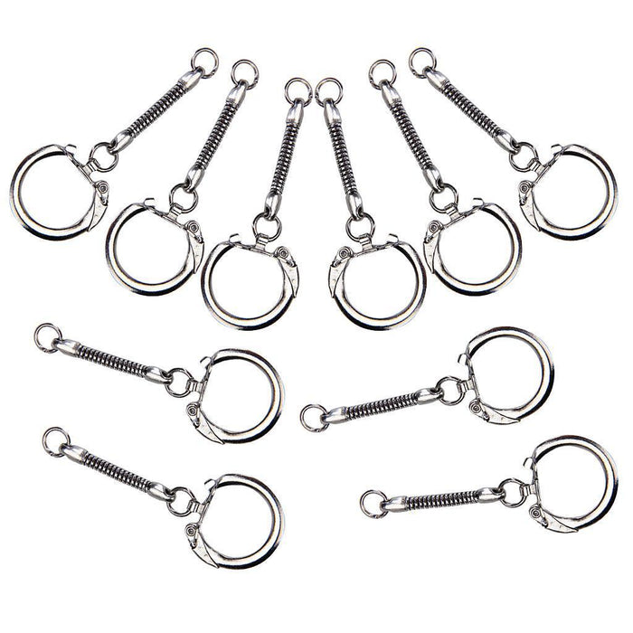 Crofta 10pcs Snake Chain Key Rings Silver