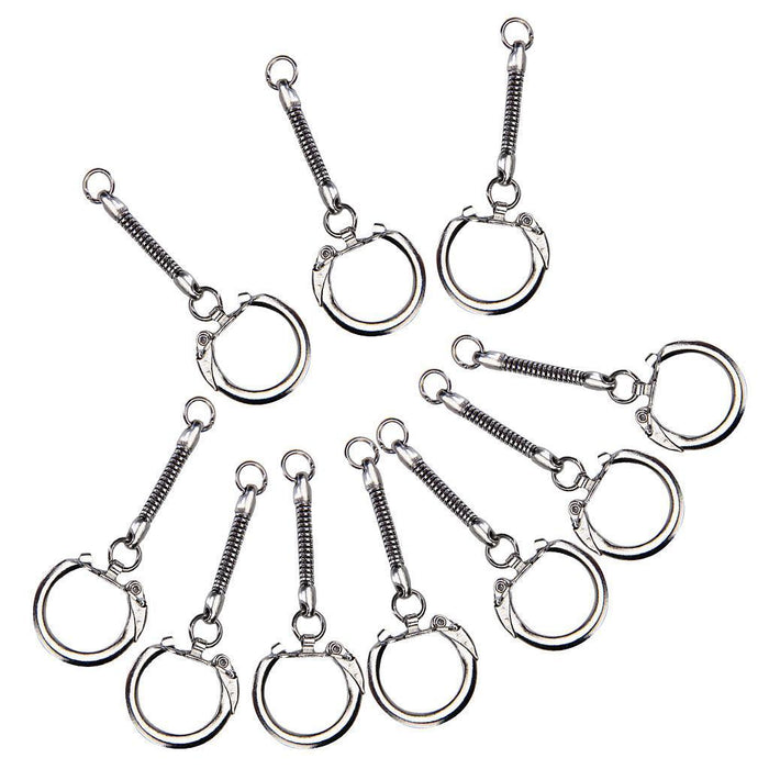 Crofta 10pcs Snake Chain Key Rings Silver