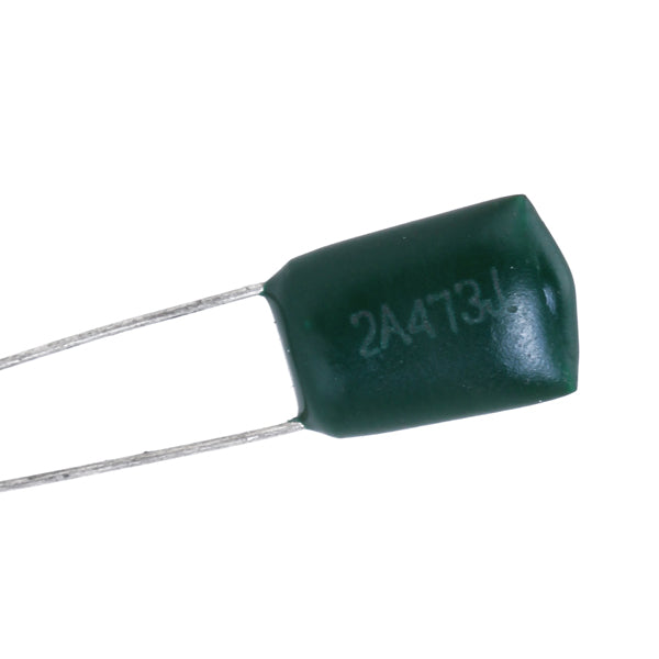 Crofta 10Pcs 47000pF 100V 2A473J Green Polyester Film Capacitor for Electric Guitar