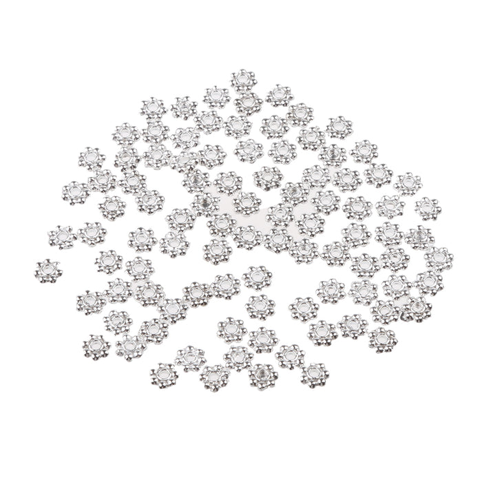 Crofta 100pcs Silver Daisy Flower Spacer Beads 4mm