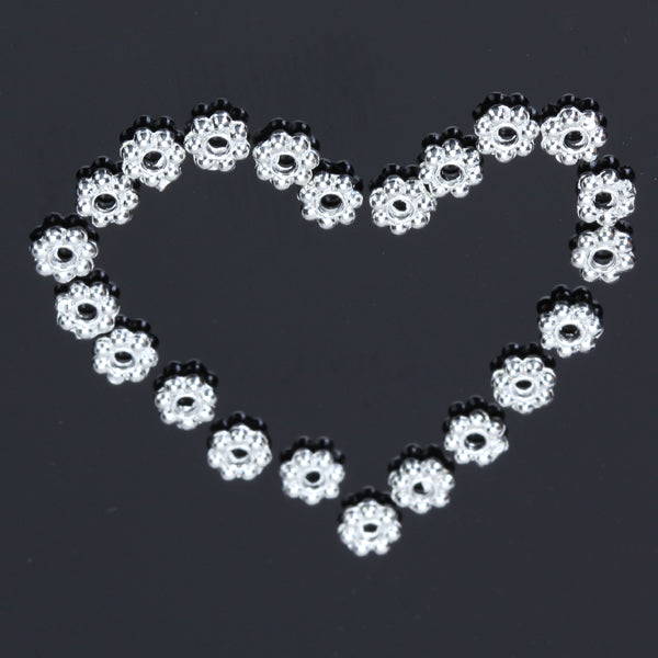 Crofta 100pcs Silver Daisy Flower Spacer Beads 4mm