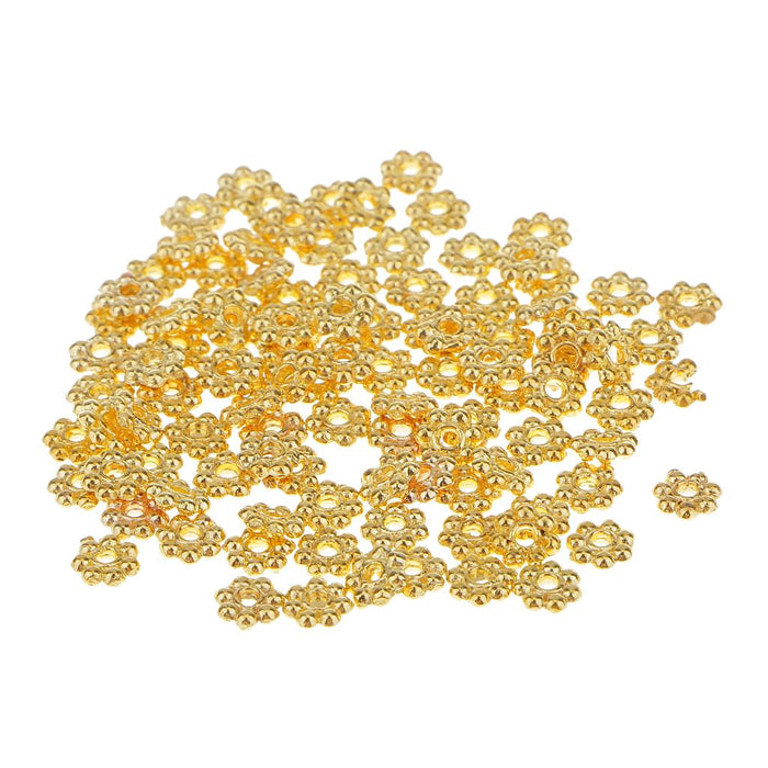 Crofta 100pcs Gold Daisy Flower Spacer Beads 4mm