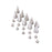 Crofta 10 Sets Cone Screwback Spikes Studs 19mm Silver