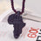 Crofta Wooden Bead Necklace w/ African Map Pendant