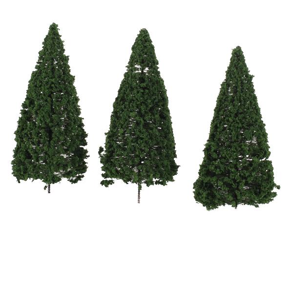 Crofta 10pcs Dark Green Scenery Landscape Model Cedar Trees 12cm