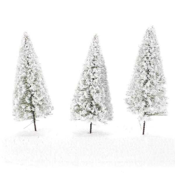 Crofta 10pcs White Scenery Landscape Model Cedar Trees 10cm