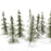 Crofta 10pcs White Green Scenery Landscape Model Cedar Trees 11cm