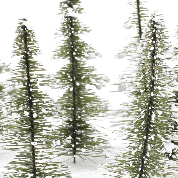 Crofta 10pcs White Green Scenery Landscape Model Cedar Trees 11cm