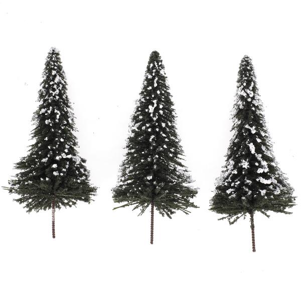 Crofta 10pcs White Dark Green Scenery Landscape Model Cedar Trees 12cm