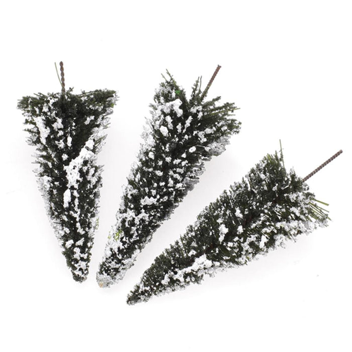 Crofta 10pcs White Dark Green Scenery Landscape Model Cedar Trees 8cm