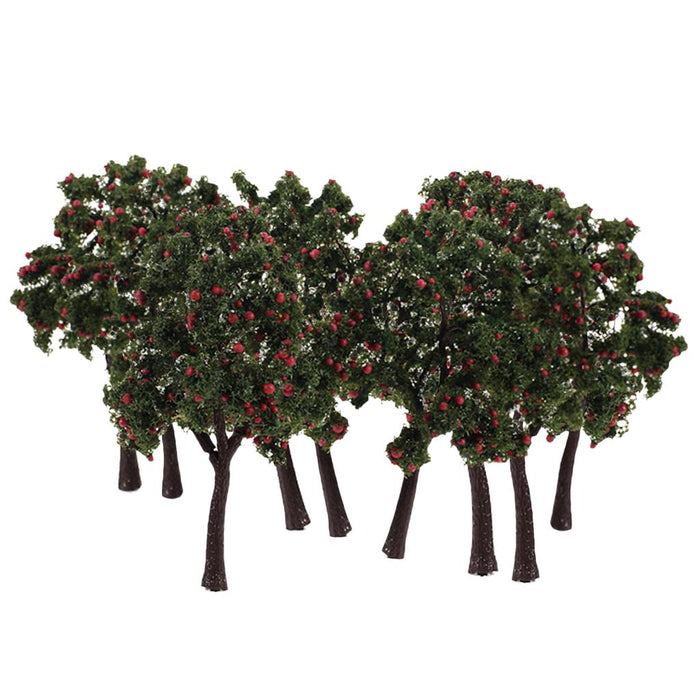 Crofta 10pcs Scenery Landscape Model Decoration Red Fruit Trees 12cm