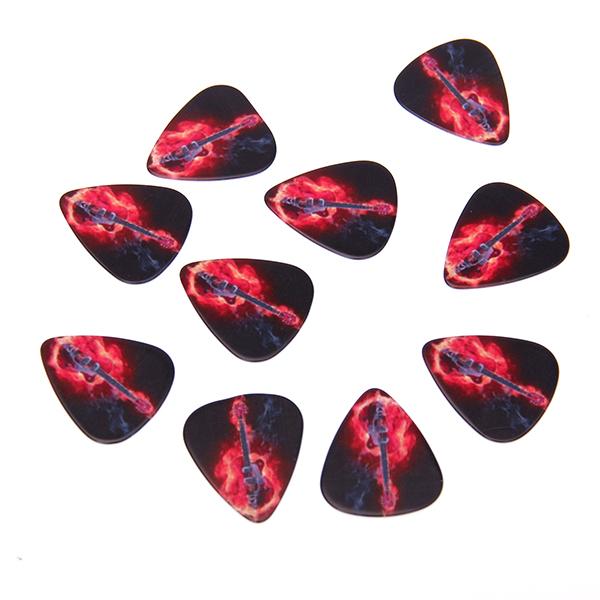 Crofta 10pcs Flame Design Guitar Picks Plectrums 0.71mm