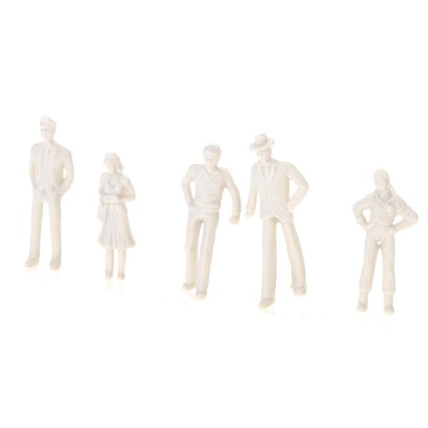 Crofta 100 Lot Assorted Unpainted DIY Model Train People Figure Bus Station Layout 1:75