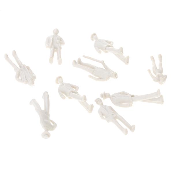 Crofta 100 Lot Assorted Unpainted DIY Model Train People Figure Bus Station Layout 1:75