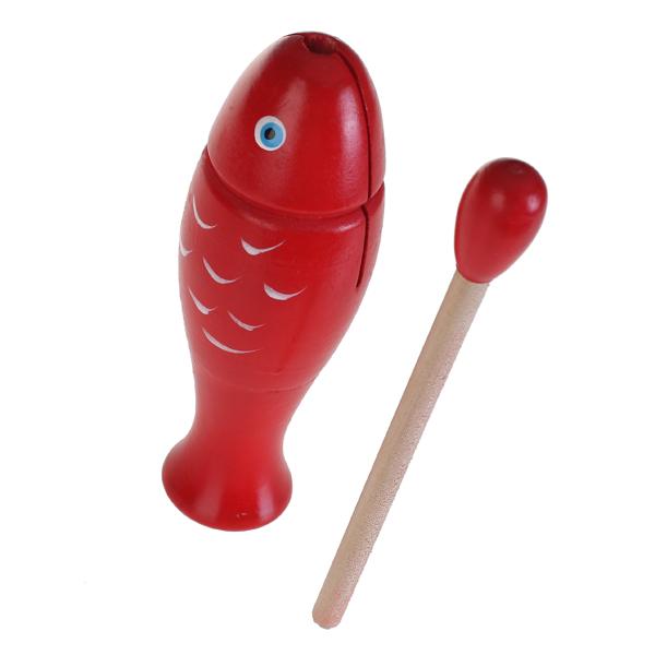 Crofta Wooden Red Fish Percussion Instrument for Kids Educational Toy