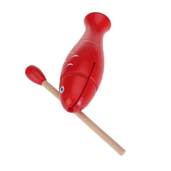 Crofta Wooden Red Fish Percussion Instrument for Kids Educational Toy