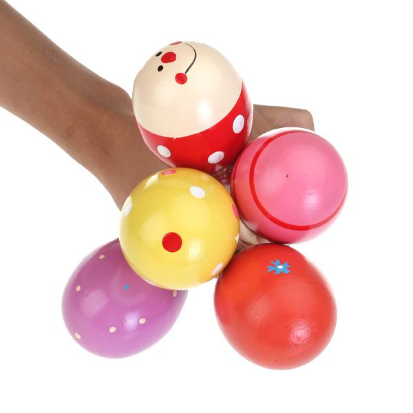 Crofta Fashion Wooden Egg Rattles Toys Children Gift