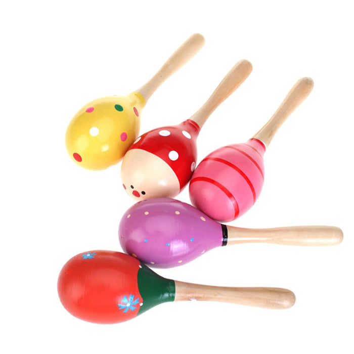 Crofta Fashion Wooden Egg Rattles Toys Children Gift