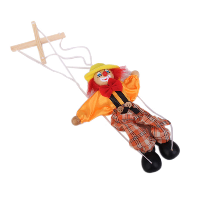 Crofta 1pcs Wooden Clown Marionette Puppet Toy for Kids