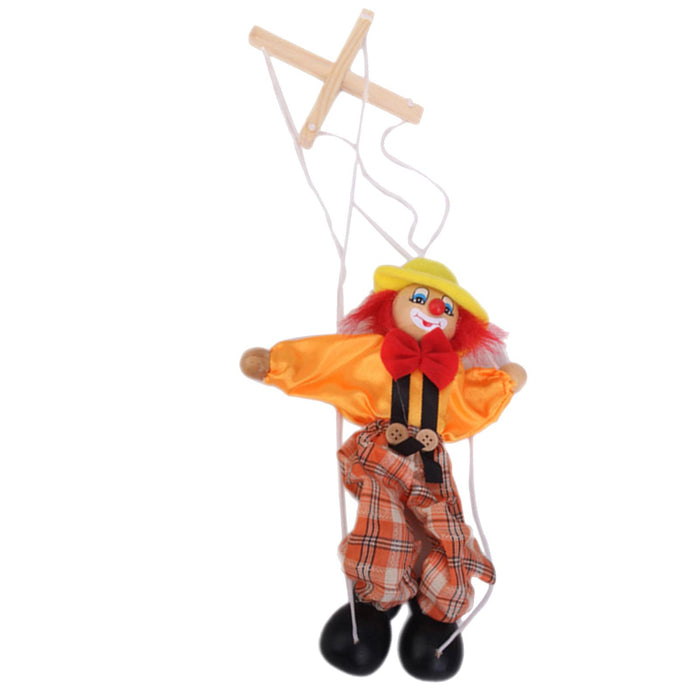 Crofta 1pcs Wooden Clown Marionette Puppet Toy for Kids