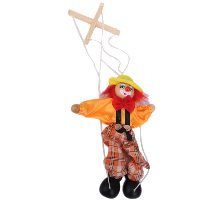 Crofta 1pcs Wooden Clown Marionette Puppet Toy for Kids