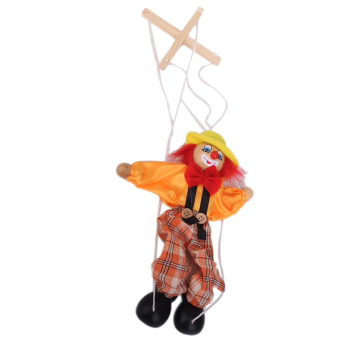 Crofta 1pcs Wooden Clown Marionette Puppet Toy for Kids