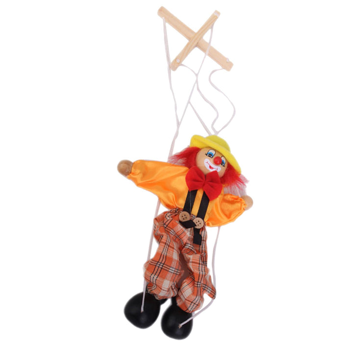 Crofta 1pcs Wooden Clown Marionette Puppet Toy for Kids