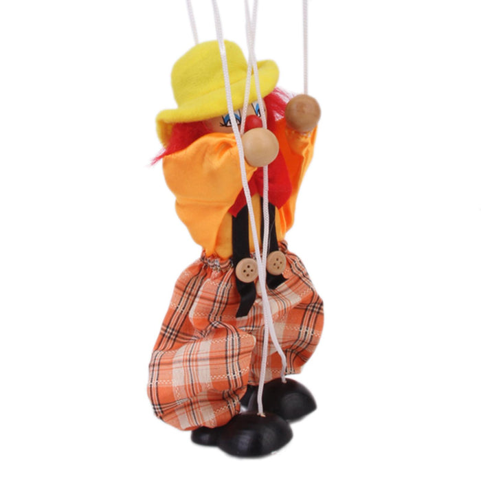 Crofta 1pcs Wooden Clown Marionette Puppet Toy for Kids