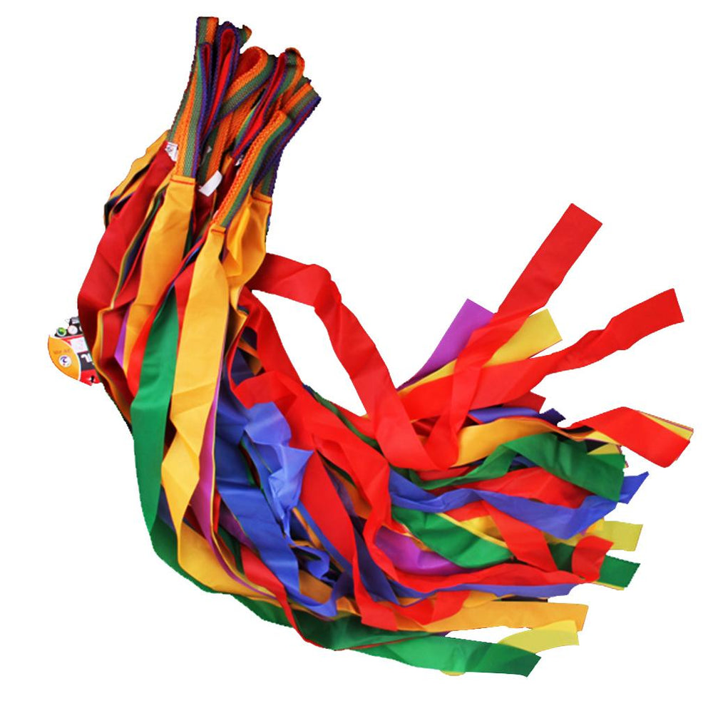 Crofta 12pcs Hand Held Dance Rainbow Ribbon Toys for Children