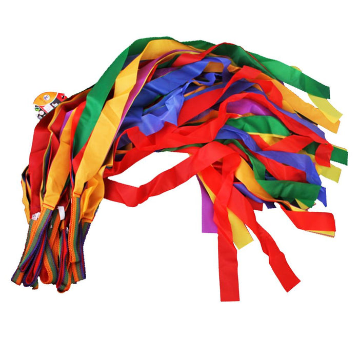 Crofta 12pcs Hand Held Dance Rainbow Ribbon Toys for Children