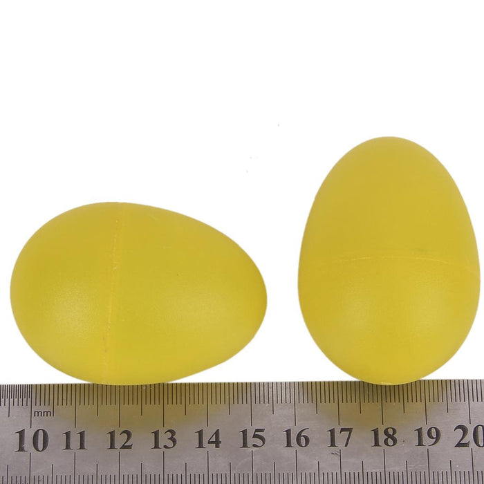 Crofta 1 Pair Plastic Percussion Musical Egg Maracas Shakers - Lemon Yellow