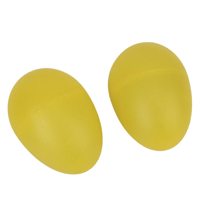 Crofta 1 Pair Plastic Percussion Musical Egg Maracas Shakers - Lemon Yellow