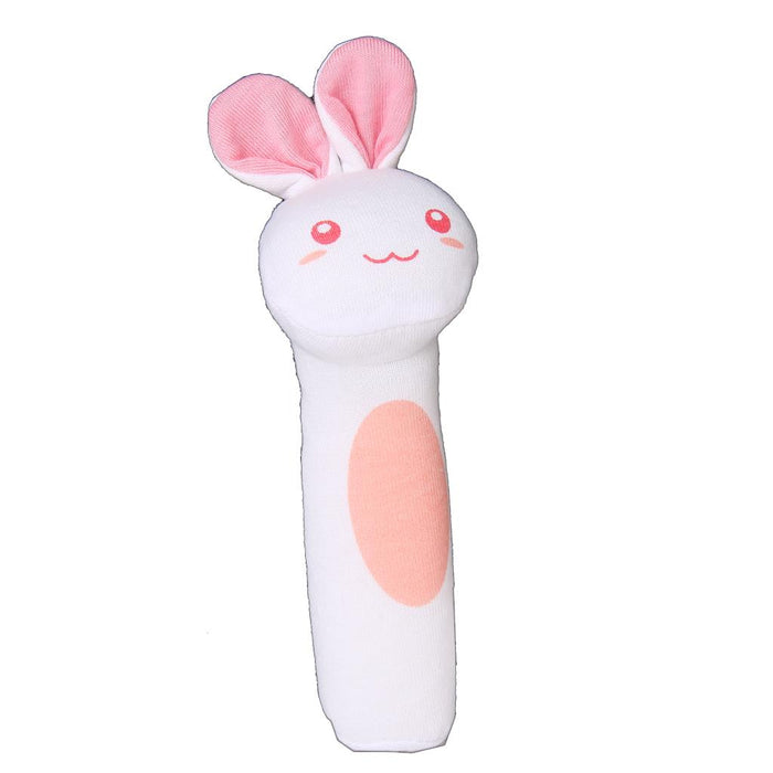 Crofta Rabbit Pattern Cloth Fabric Squeaker Bar Sound Baby Play Toy